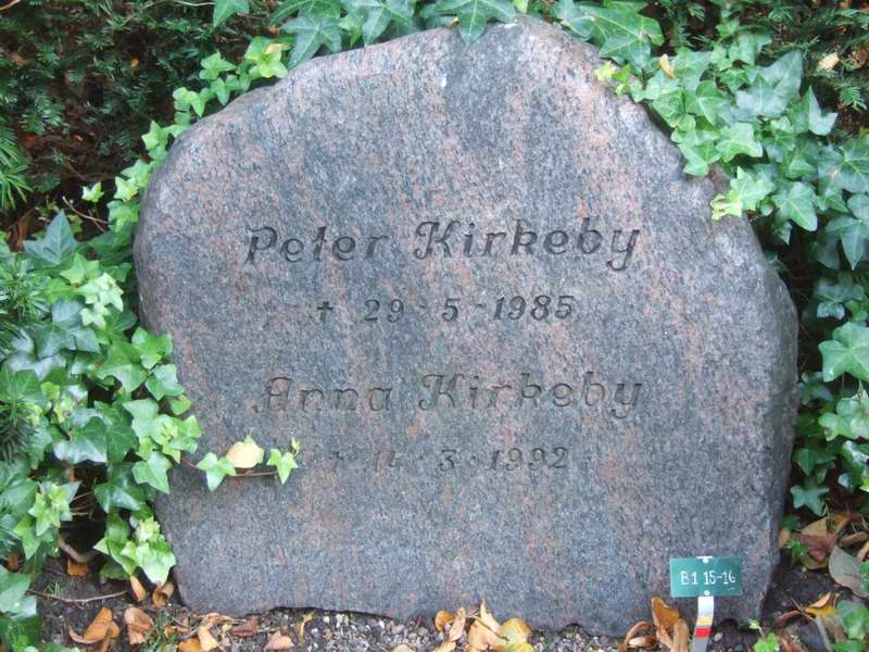 Billede af gravsten på Holmens Kirkegård